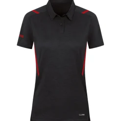 Jako Damen Polo Challenge schwarz-rot