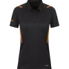 Jako Damen Polo Challenge schwarz-orange