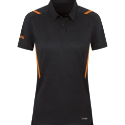 Jako Damen Polo Challenge schwarz-orange