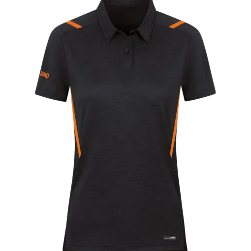 Jako Damen Polo Challenge schwarz-orange