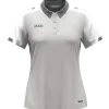 Jako Damen Polo Dynamic Damen hellgrau-weiß-grau
