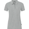 Jako Damen Polo Organic Stretch grau