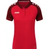 Jako Damen Polo Performance rot/schwarz