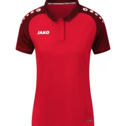 Jako Damen Polo Performance rot/schwarz