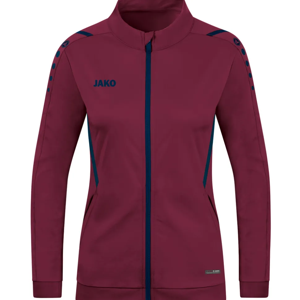 Jako Damen Polyesterjacke Challenge rot-blau