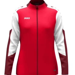 Jako Damen Polyesterjacke Dynamic Damen rot-weiß-dunkelrot