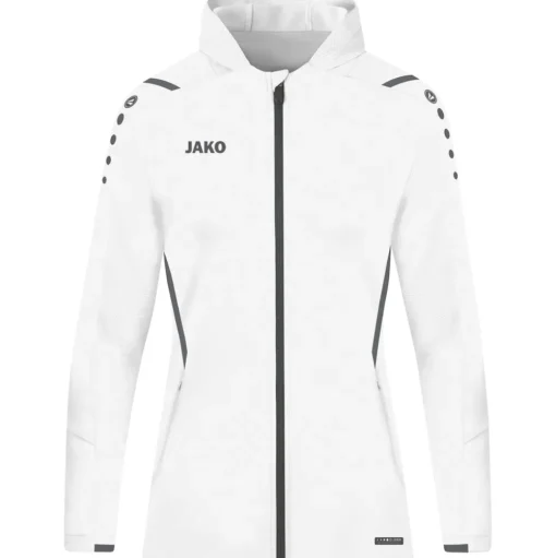 Jako Damen Trainingsjacke mit Kapuze Challenge weiß-grau