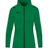 Jako Damen Trainingsjacke mit Kapuze Challenge grün-schwarz