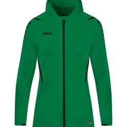 Jako Damen Trainingsjacke mit Kapuze Challenge grün-schwarz