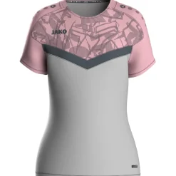 Jako Damen T-Shirt Iconic soft grey/dusky pink/anthra light