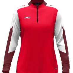 Jako Damen Ziptop Dynamic Damen rot-weiß-dunkelrot