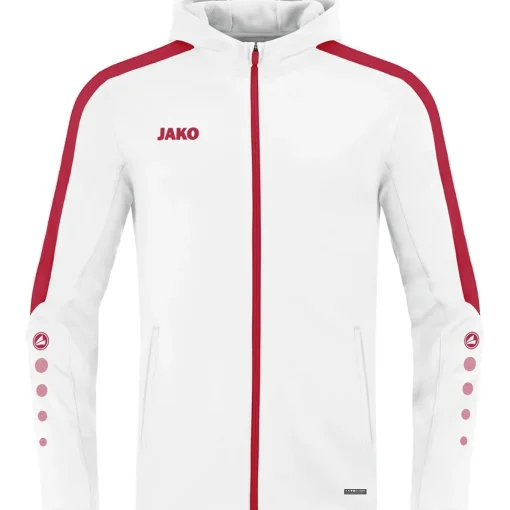 Jako Herren Kapuzenjacke Power weiß/rot