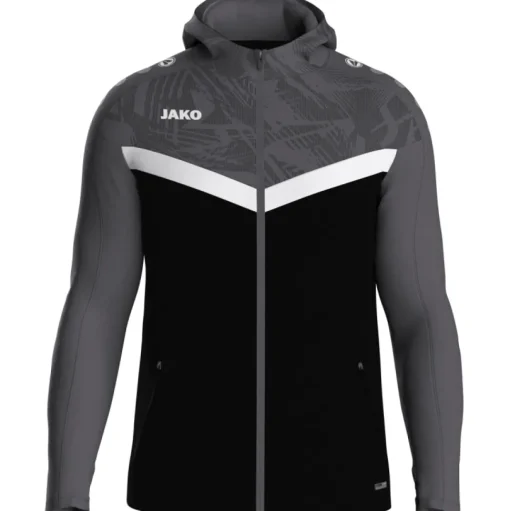 Jako Kinder Kapuzenjacke Iconic schwarz/anthrazit