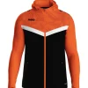 Jako Kinder Kapuzenjacke Iconic schwarz/neonorange