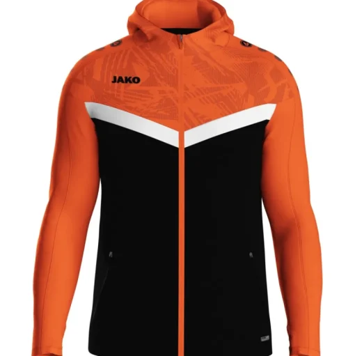 Jako Kinder Kapuzenjacke Iconic schwarz/neonorange