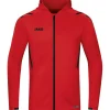 Jako Kinder Trainingsjacke mit Kapuze Challenge rot-schwarz