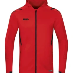 Jako Kinder Trainingsjacke mit Kapuze Challenge rot-schwarz