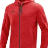 Jako Premium Basics Kapuzenjacke rot meliert