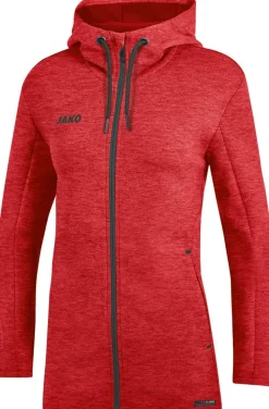 Jako Premium Basics Kapuzenjacke rot meliert