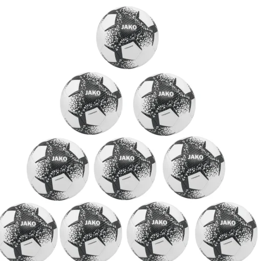 Jako 10x Ballpaket Trainingsball Prestige weiß/schwarz/steingrau inkl. Ballsack |  Größe 5