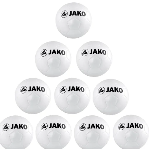 Jako 10x Ballpaket Trainingsball Classic weiß inkl. Ballsack | Größe 5