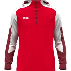 Jako Zip Hoodie Dynamic rot-weiß-dunkelrot