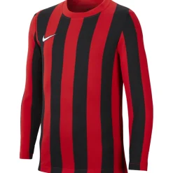Nike Kinder Langarm Trikot Striped Division IV rot-schwarz