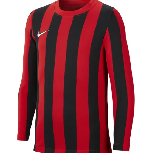 Nike Kinder Langarm Trikot Striped Division IV rot-schwarz