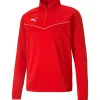 Puma 1/4 Zip Top teamRISE rot-weiß