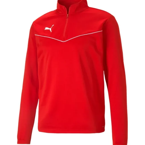 Puma 1/4 Zip Top teamRISE rot-weiß