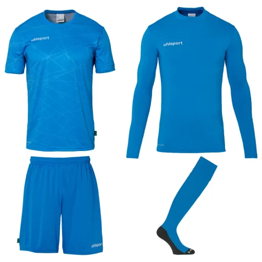 uhlsport Prediction Kinder Torwart Set fluo blau