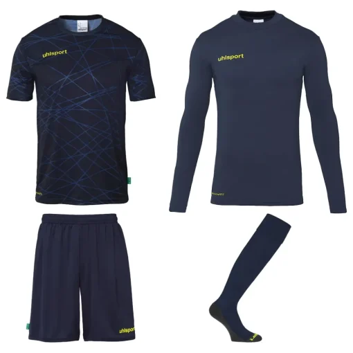 uhlsport Prediction Torwart Set marine/fluo gelb